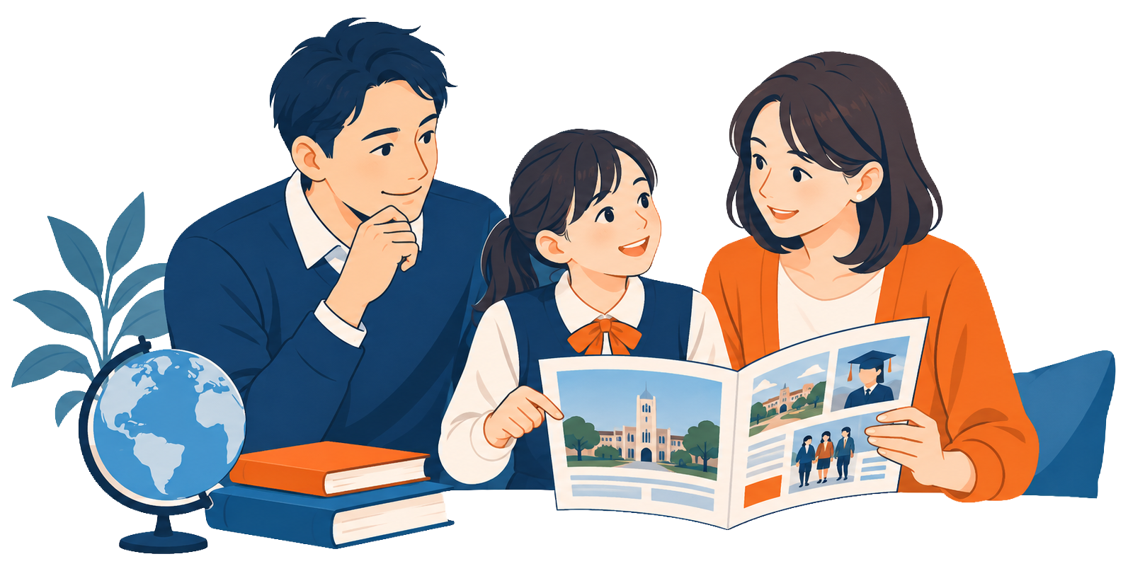 A family exploring educational opportunities together